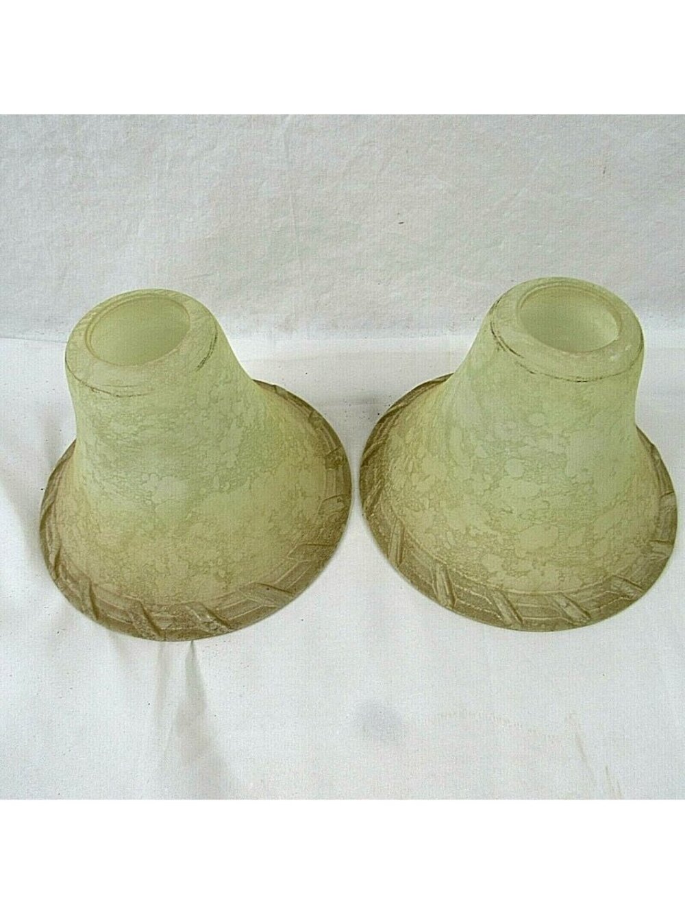 Hanging Light Shade Glass Mottled Look w Rope Design Quorum Bathroom Set of 2